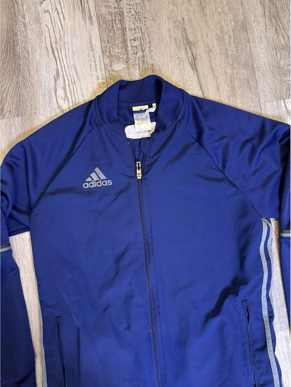 Adidas Climacool Madrid Men’s Medium Blue Full Zip Track Jacket 3 Stripe